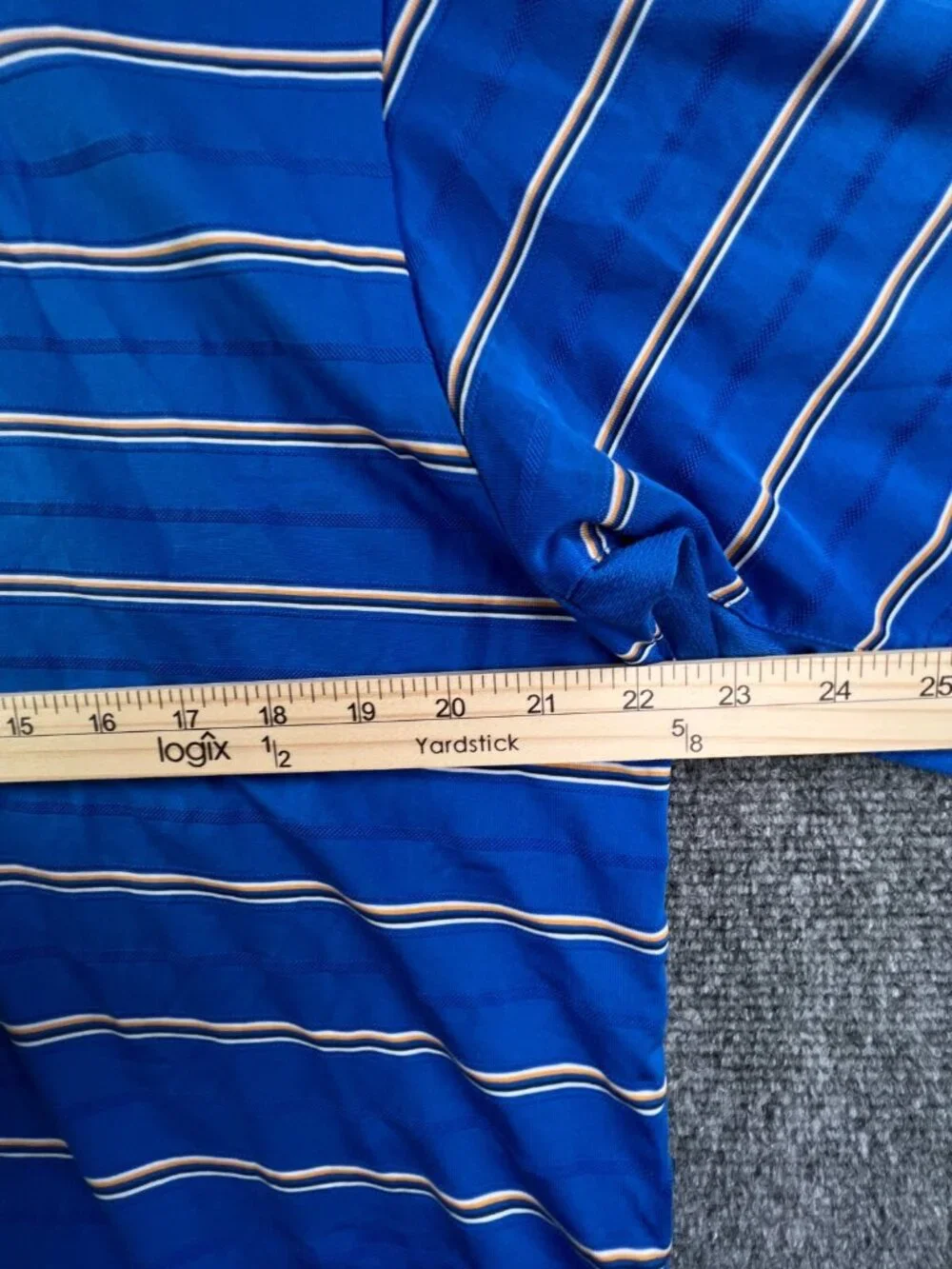 Adidas Climacool Blue Gold Striped Large Short Sleeve Polo Shirt Men’s Golf